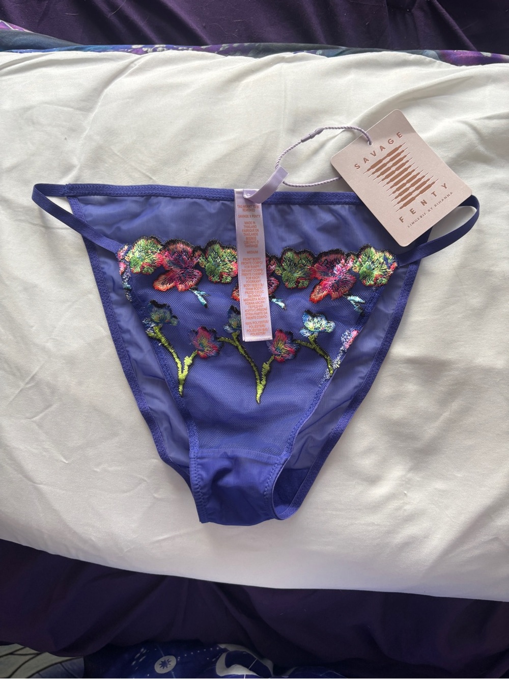 Savage X Fenty Purple Sheer Lingerie Piece Size M